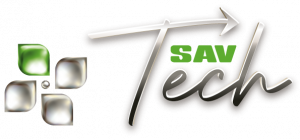 Logo de SAV Tech vert sur fond blanc